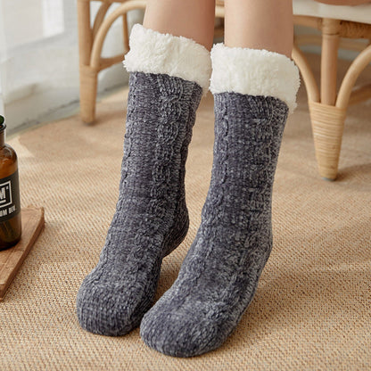 [Warm Gift] Twist Pattern Soft Anti-Slip Thermal Floor Socks for Winter