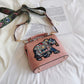Best Gift for Her * Personalized Elephant Embroidered Leather Bag