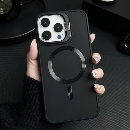 Luxury Lens Magnetic Metal Bracket Case For iPhone