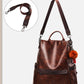 Women's Large Capacity Soft Leather Casual Backpack