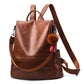 Women's Large Capacity Soft Leather Casual Backpack