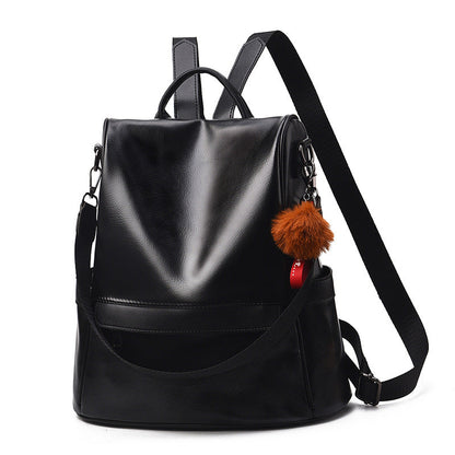 Women's Large Capacity Soft Leather Casual Backpack