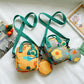 Cartoon Dinosaur & Floral Print Crossbody Bag