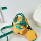 Cartoon Dinosaur & Floral Print Crossbody Bag