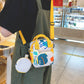 Cartoon Dinosaur & Floral Print Crossbody Bag