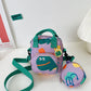 Cartoon Dinosaur & Floral Print Crossbody Bag