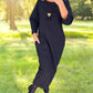 Women's Solid Color Pocket Round Neck Long Sleeve Dress