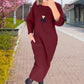 Women's Solid Color Pocket Round Neck Long Sleeve Dress
