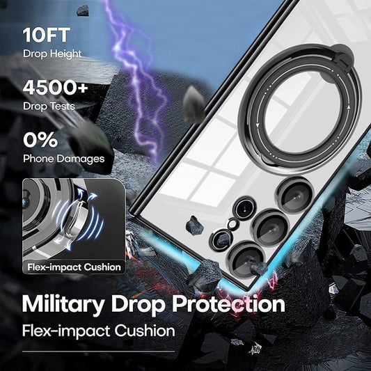 Transparent Magnetic Case with Invisible Stand for Samsung
