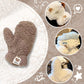 Cozy Bear Plush Warm Gloves with String
