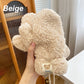Cozy Bear Plush Warm Gloves with String