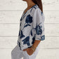 Women's Linen V-Neck Loose Top