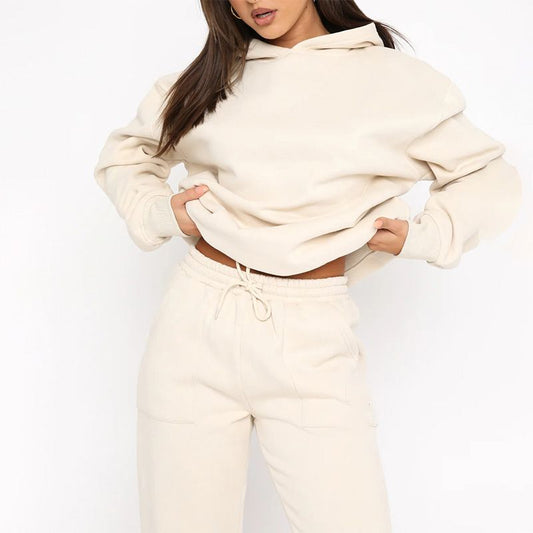 Loose Casual Hoodie Tracksuit Set