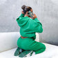 Loose Casual Hoodie Tracksuit Set