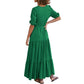 Elegant V-neck Split Boho Long Dress