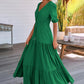 Elegant V-neck Split Boho Long Dress