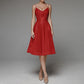 Stylish V-Neck Strap A-Line Dress