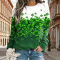 Women's Long Sleeve Clover Crew Neck Casual Top