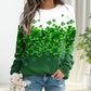 Women's Long Sleeve Clover Crew Neck Casual Top