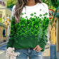 Women's Long Sleeve Clover Crew Neck Casual Top