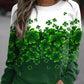 Women's Long Sleeve Clover Crew Neck Casual Top