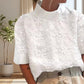 Women's Floral Embroidery Linen Short Sleeve Top