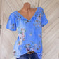 Floral Print Lace V-Neck Women's Top