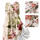 Women's Vintage Botanical Floral Design Print Lace-Up Dress